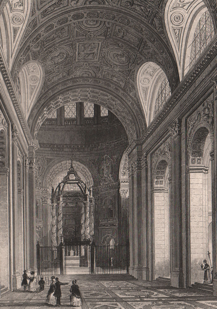 PARIS. Interieur de la Chapelle Val de Grace. BICKNELL 1845 old antique print